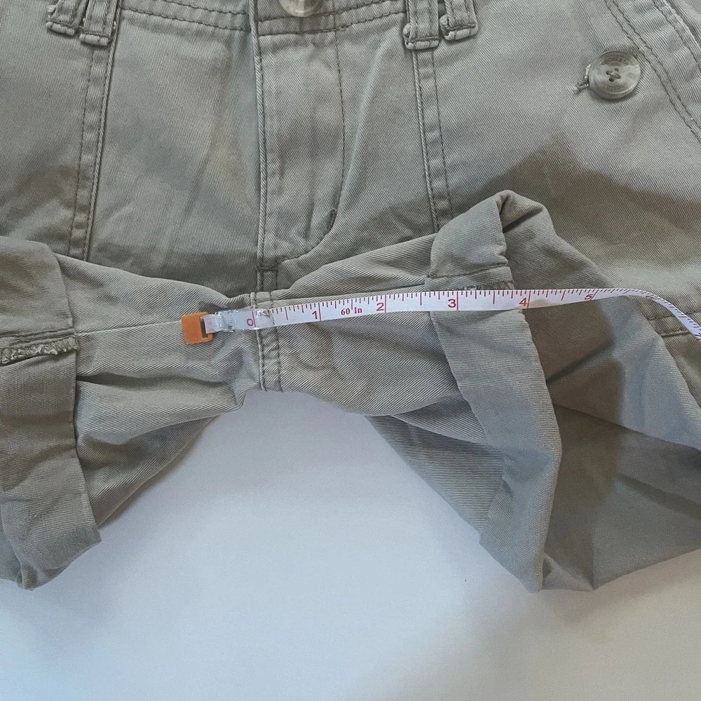 Aeropostale Size 5/6 Tan Cargo Mini Shorts Pocket Button Y2K Cotton Low Rise